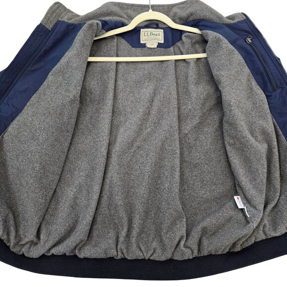 L.L. Bean Fleece Lined Warm Up Bomber Jacket Size Large - Picture 8 of 8